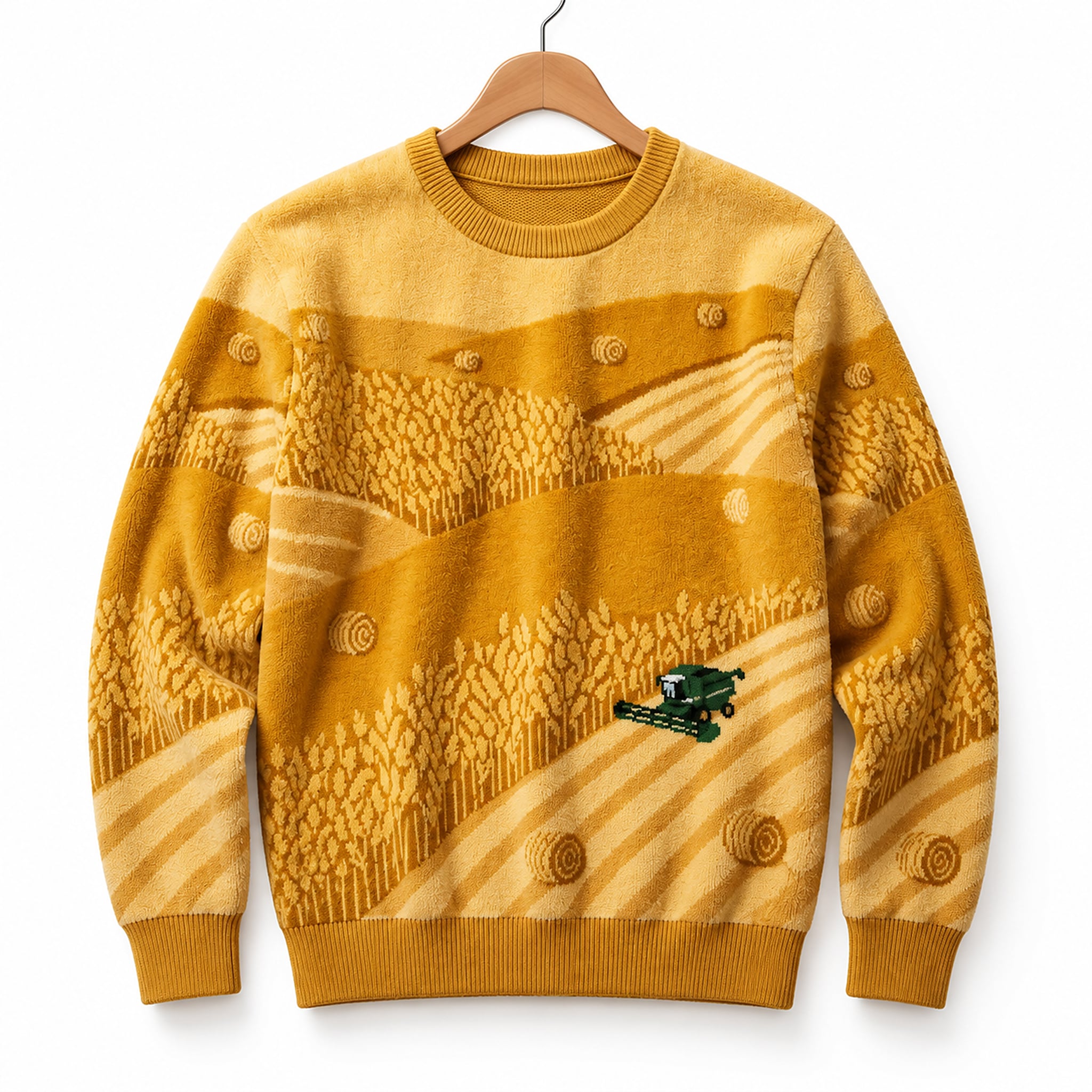 Mustard Yellow Farm Landscape Knit Sweater 1 Mustard Yellow Farm Landscape Knit Sweater 1