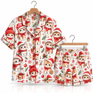Cute Christmas Kittens Pajama Set 1