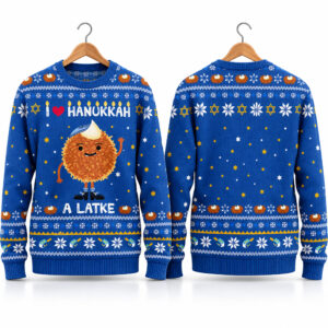 2026 I Love Hanukkah A Latke Hanukkah Ugly Sweater 1