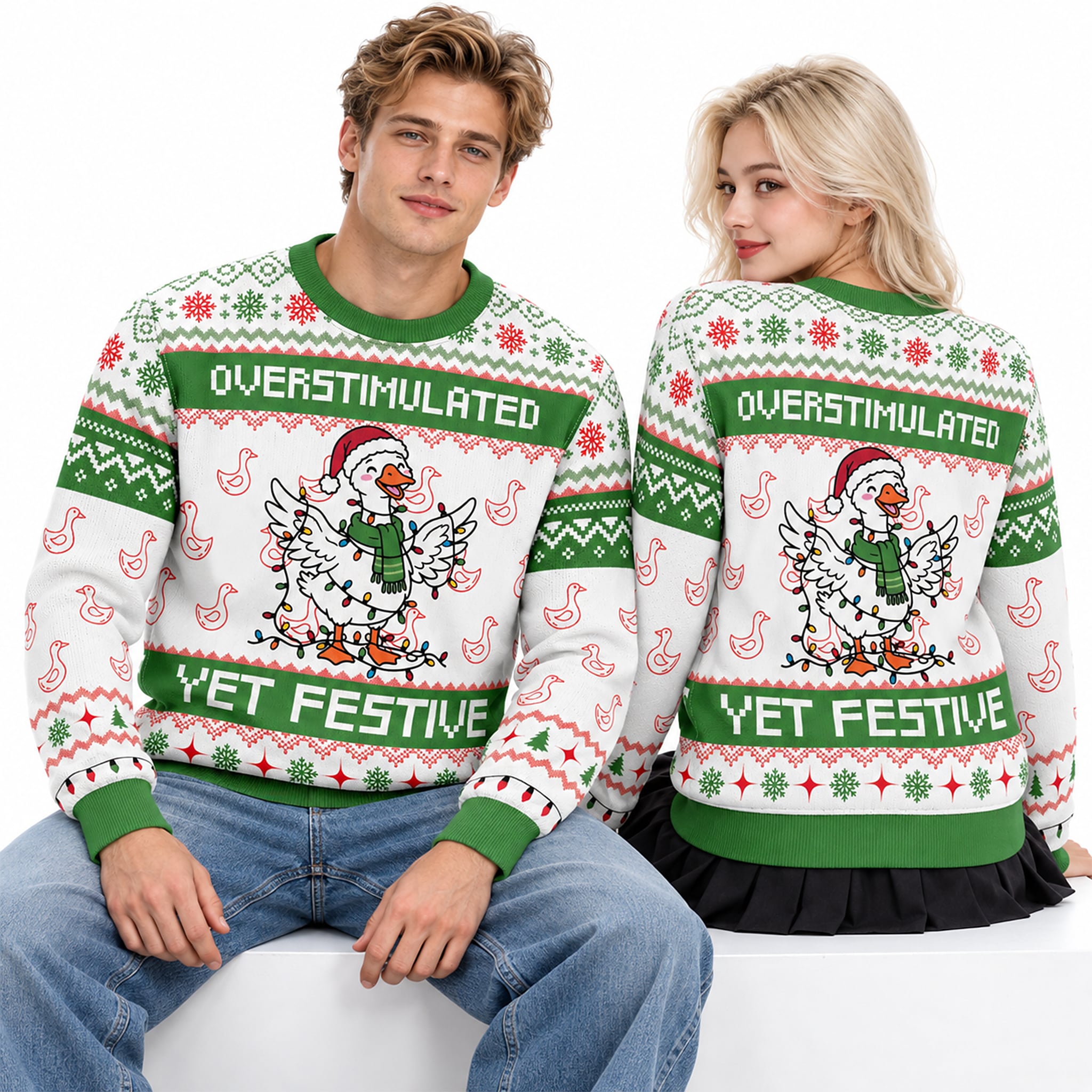 Overstimulated Yet Festive Ugly Sweater 2026 Christmas 2 Overstimulated Yet Festive Ugly Sweater 2026 Christmas 2