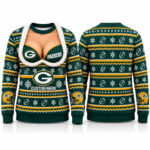 Packers Jingle Boobs Custom Name 2026 Ugly Christmas Sweater