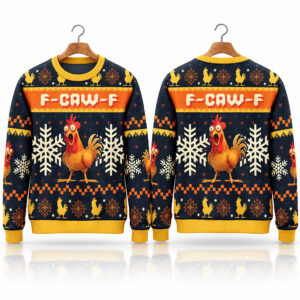F Caw F Pop Culture Chicken Ugly Sweater 2026 Christmas 1