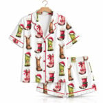 Retro Howdy Green Guy Western Christmas Pajama Set