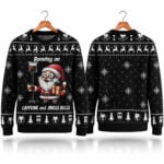 Running On Caffeine And Jingle Bells Santa IV Drip Ugly Sweater 2026 Christmas