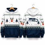 Seahawks Reindeer and Tree 2026 Christmas Hoodie