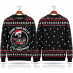 Skeleton Santa Hat Grab Your Balls It's Christmas Ugly Sweater 2026 Christmas