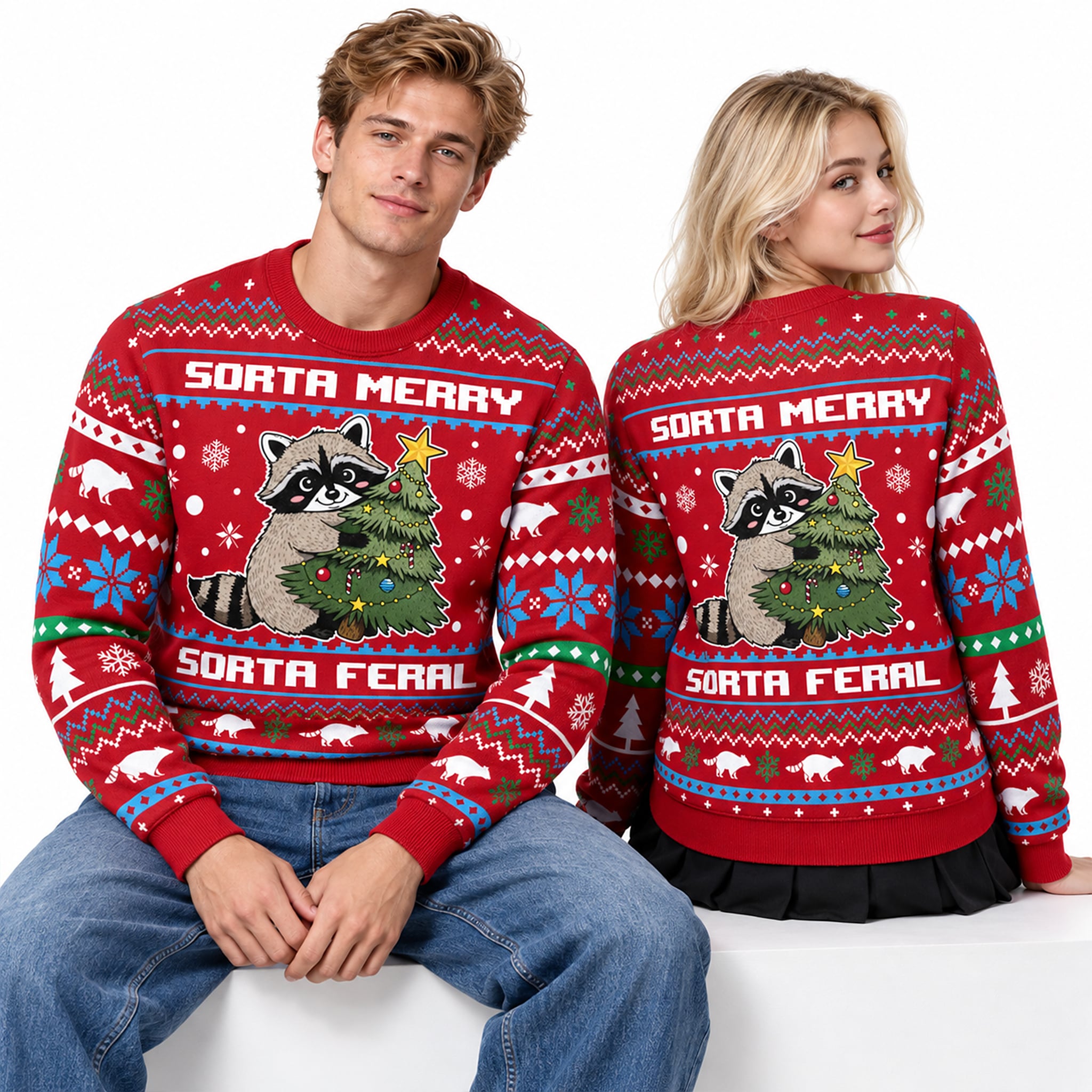 Sorta Merry Sorta Feral Ugly Sweater 2026 Christmas 2 Sorta Merry Sorta Feral Ugly Sweater 2026 Christmas 2