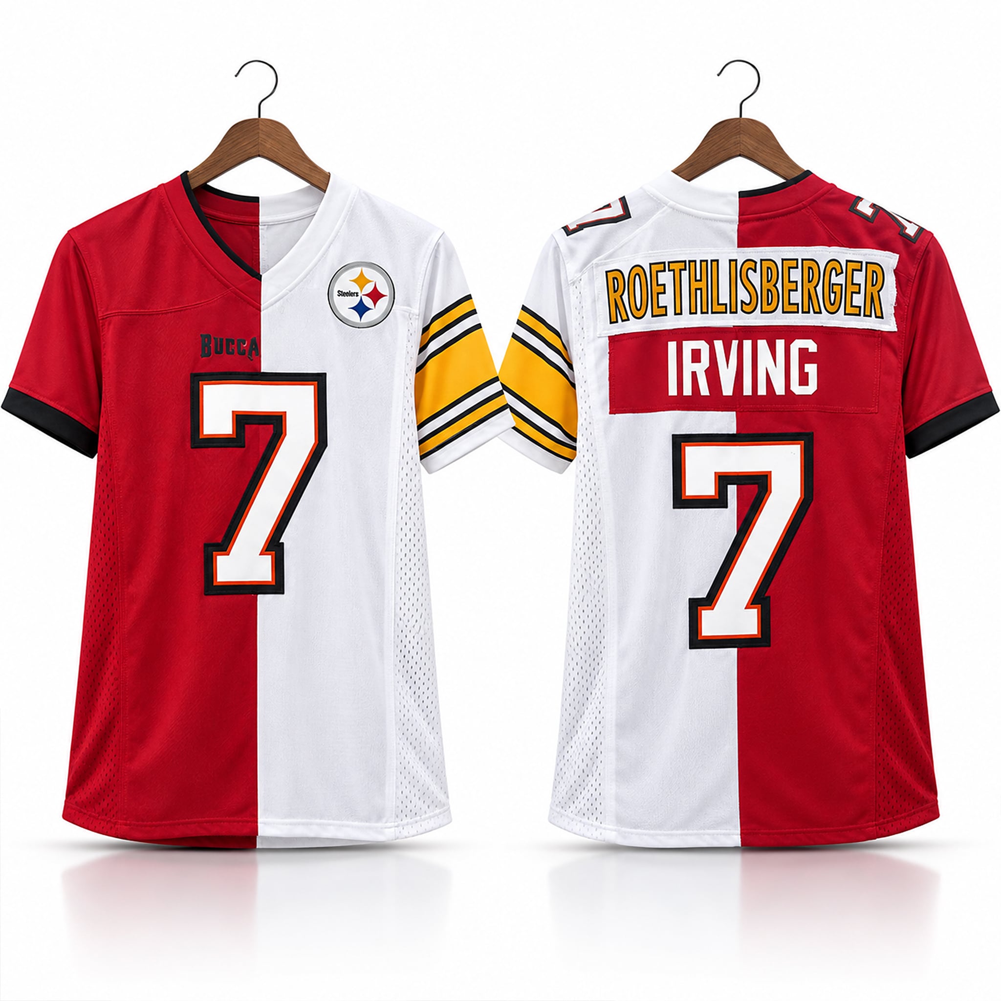 Steelers Ben Roethlisberger x Buccaneers Bucky Irving Matchup 2026 Jersey 1 Steelers Ben Roethlisberger x Buccaneers Bucky Irving Matchup 2026 Jersey 1