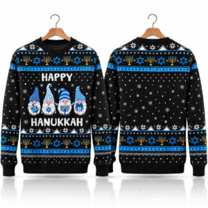 2026 Gnomes Happy Hanukkah Dreidel Ugly Sweater 1