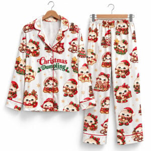 Christmas Dumpling Cute Kawaii Holiday Food Pajama Set 1