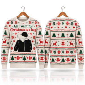 2026 All I Want for Christmas Is a Hug Ugly Christmas Sweater 1