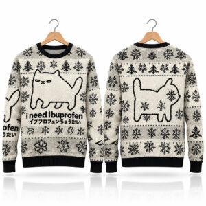 I Need Ibuprofen Cat Ugly Sweater 2026 Christmas 1