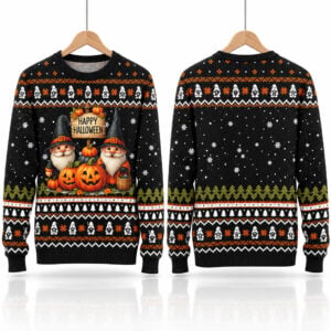 Witch Gnomes Happy Halloween 2026 Ugly Sweater 1