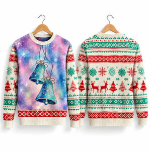 2026 Holiday Bells Galaxy Ugly Christmas Sweater 1