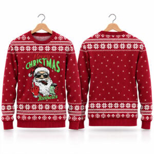 Merry Christmas Assholes Santa 2026 Christmas Ugly Sweater 1