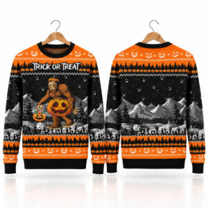 Bigfoot Trick Or Treat Halloween 2026 Ugly Sweater 1