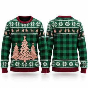 2026 Holiday Tree Reindeer Snowflake Ugly Christmas Sweater 0