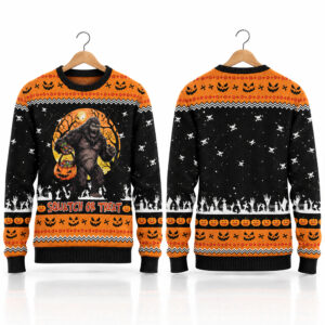 Bigfoot Squatch Or Treat Halloween 2026 Ugly Sweater 1