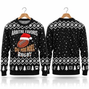 Arbitre Favoris Du Pere Noel Rugby Ugly Sweater 2026 Christmas 2