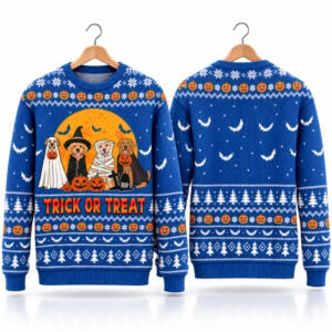 Cute Dog Trick Or Treat Halloween 2026 Ugly Sweater 1