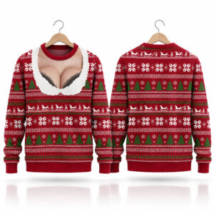 2026 Funny Boobs Ugly Christmas Sweater 1