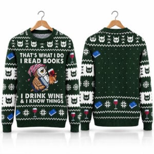 2026 That's What I Do I Read Books Ugly Christmas Sweater 1