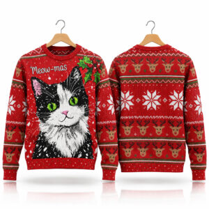 2026 Cat Meow Mas Ugly Christmas Sweater 1
