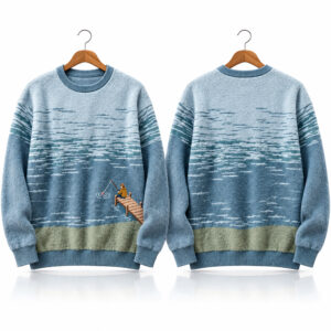 2026 Christmas Fishing Pier Scene Ugly Sweater 1